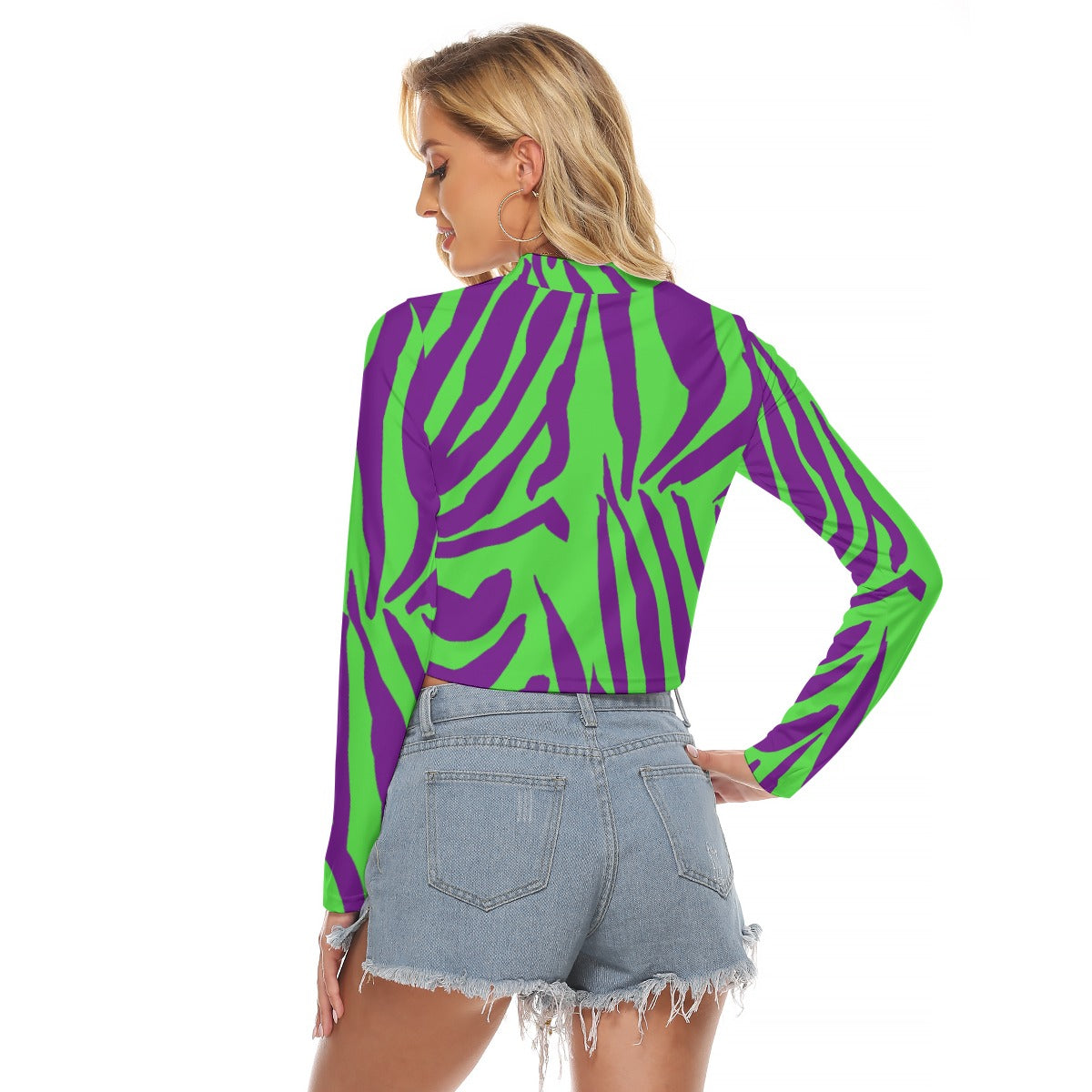 Zebra Keyhole Crop Top