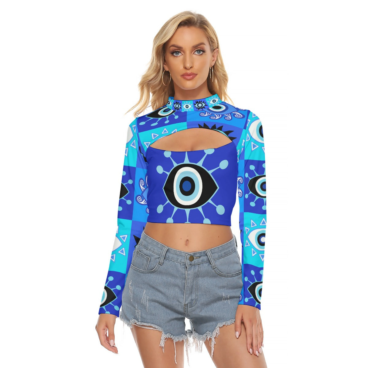 Evil Eye Keyhole Crop Top