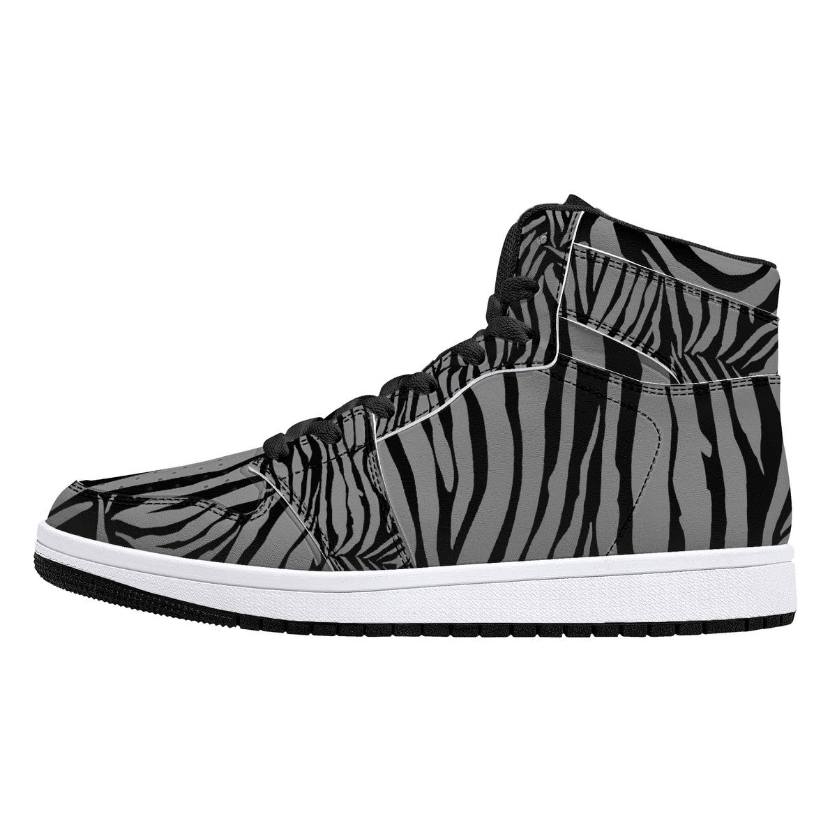 "Mono Zebra" High-Top Synthetic Leather Sneakers