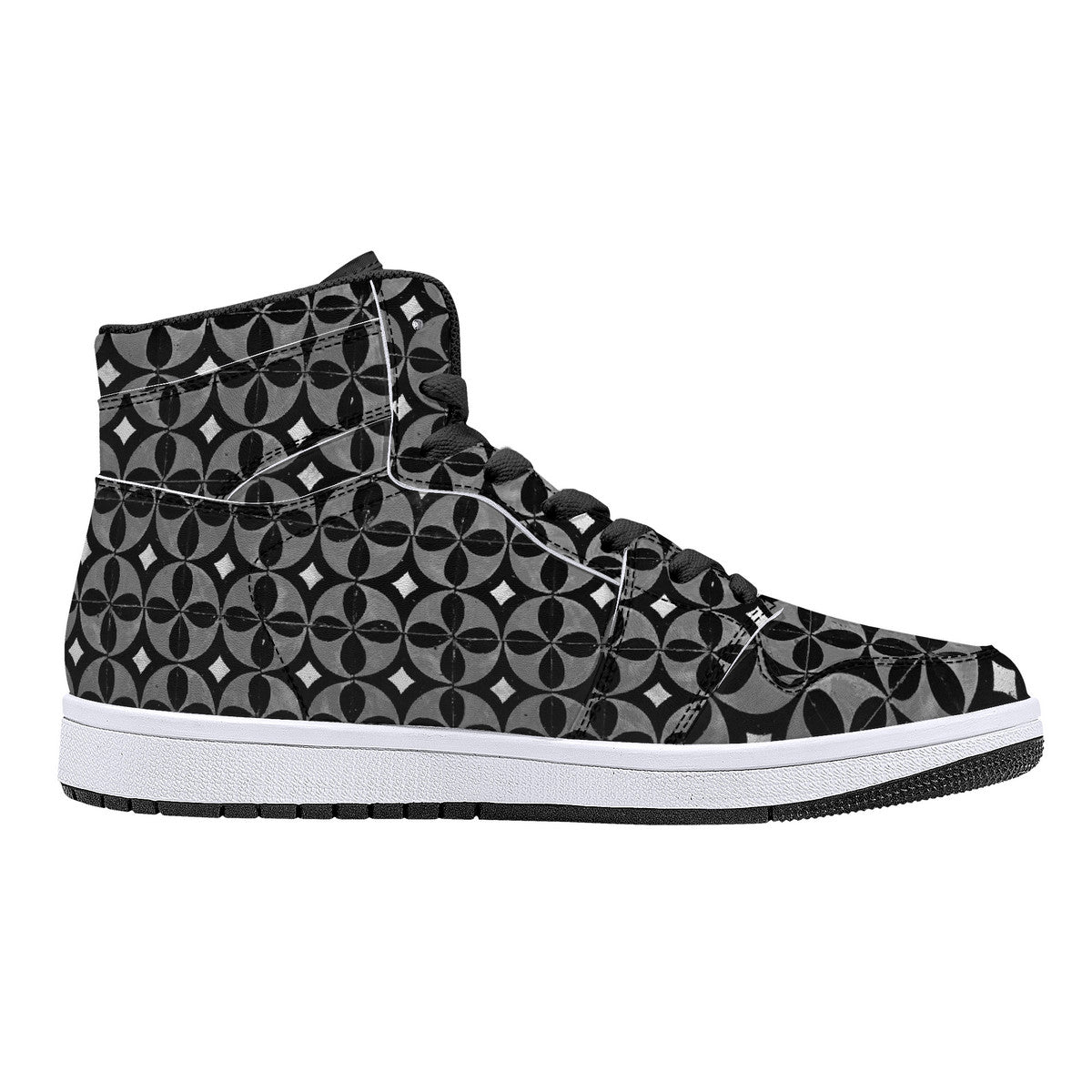 "Mono Azulejo" High-Top Synthetic Leather Sneakers