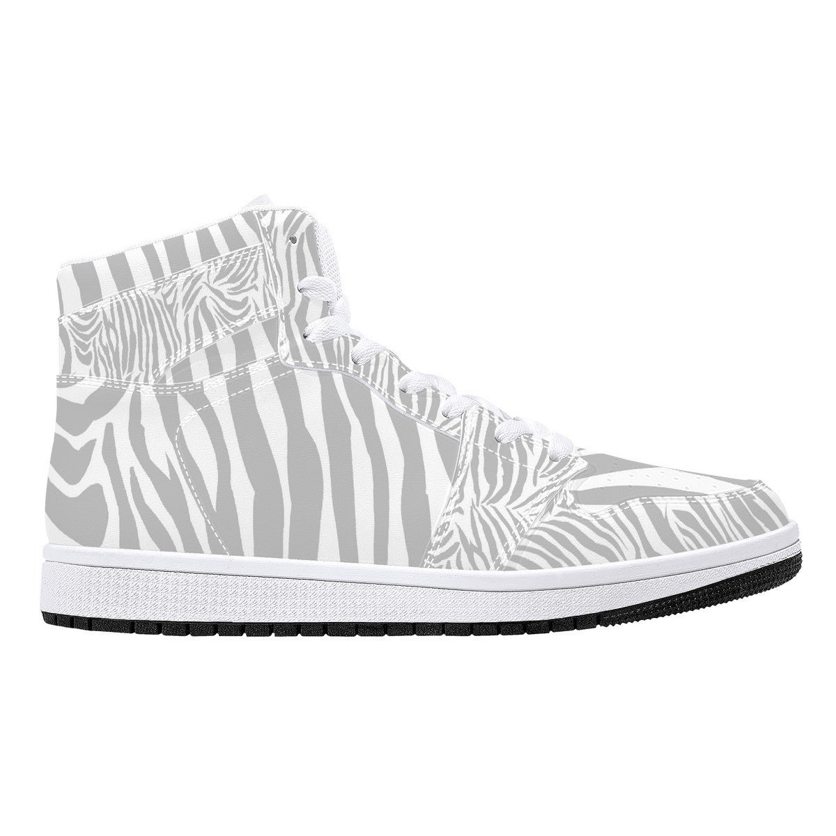 "Nix Zebra" High-Top Synthetic Leather Sneakers