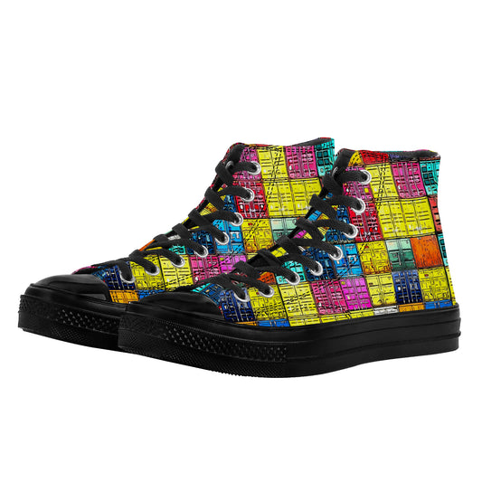 "Shipping Containers" High Top Canvas Shoes