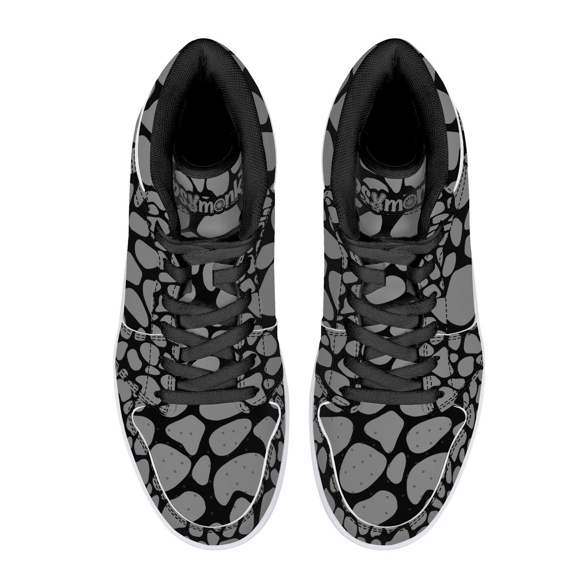 "Mono Giraffe" High-Top Synthetic Leather Sneakers