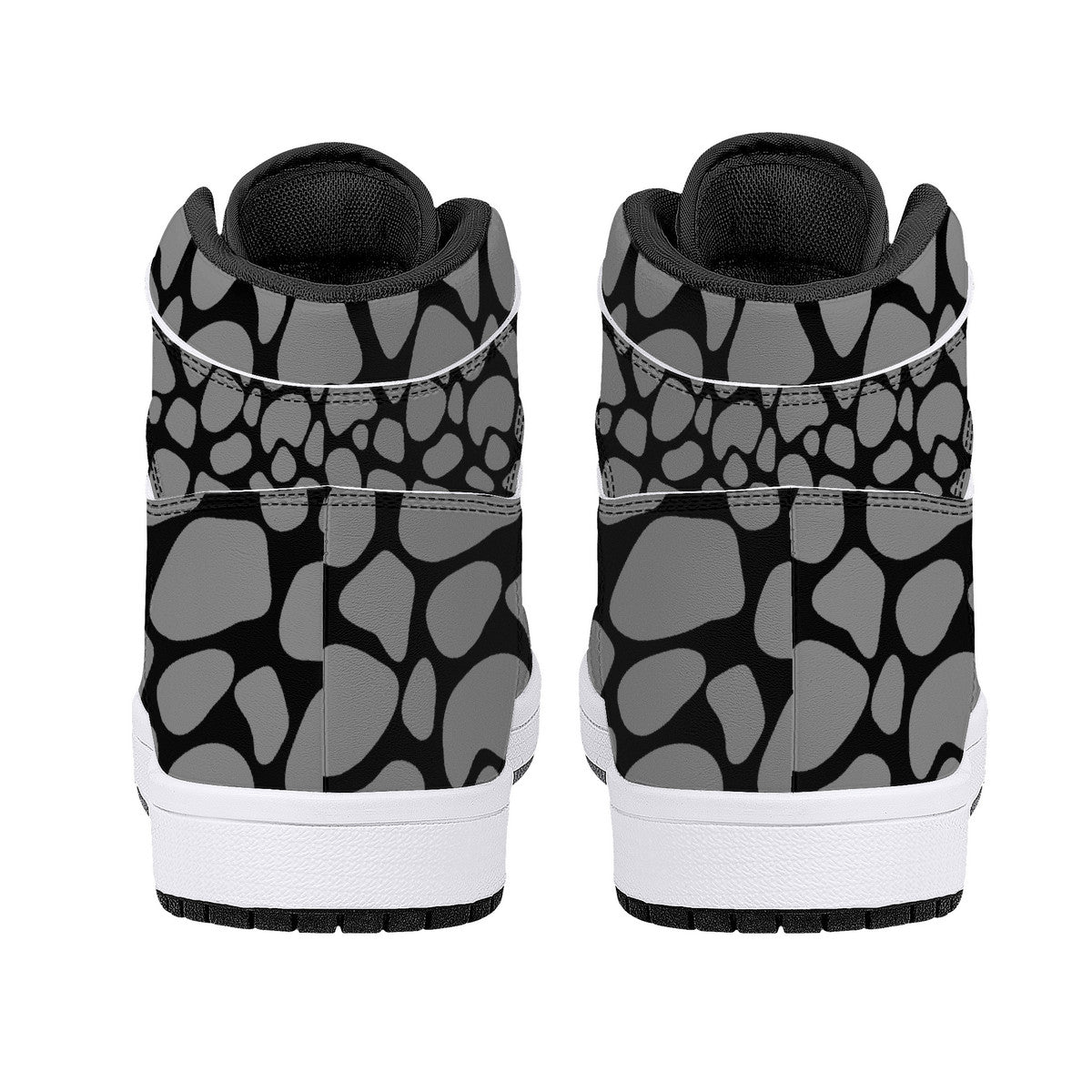 "Mono Giraffe" High-Top Synthetic Leather Sneakers