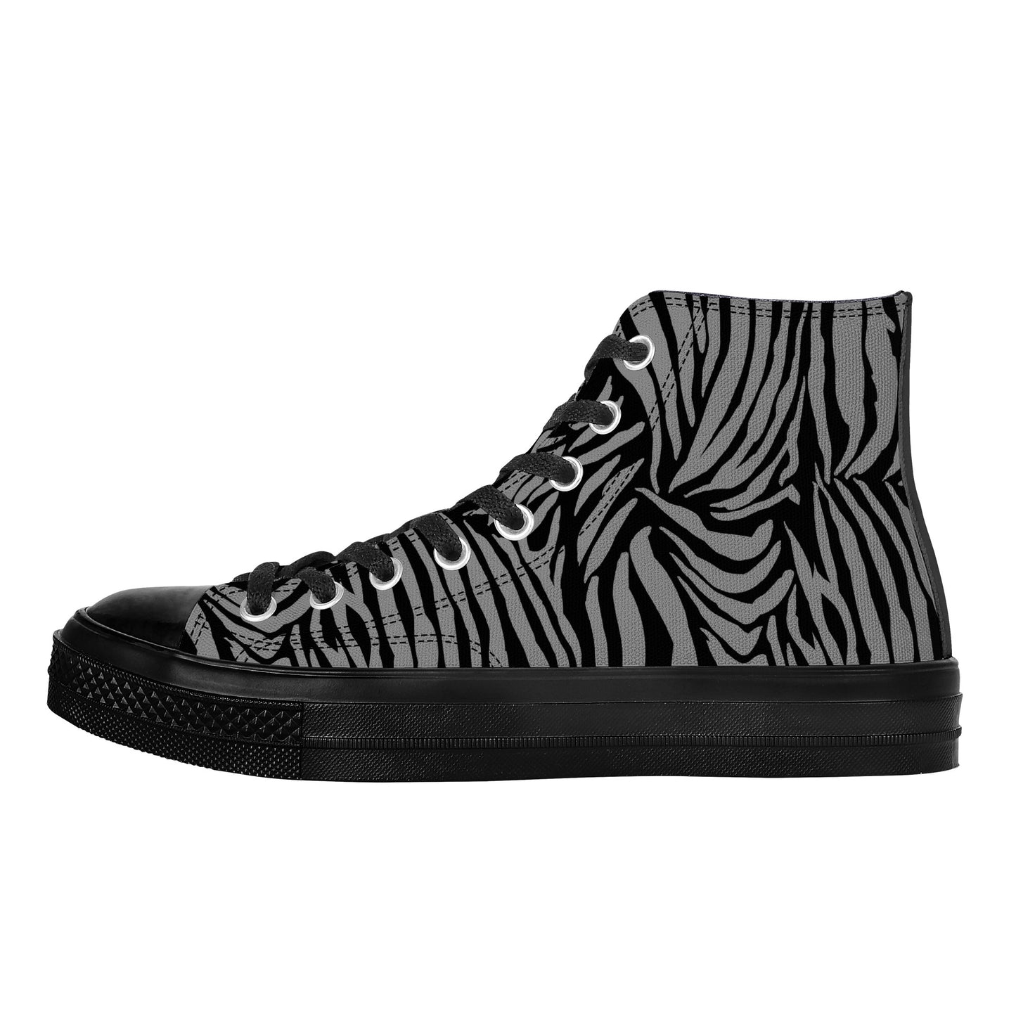 "Mono Zebra" High Top Canvas Shoes