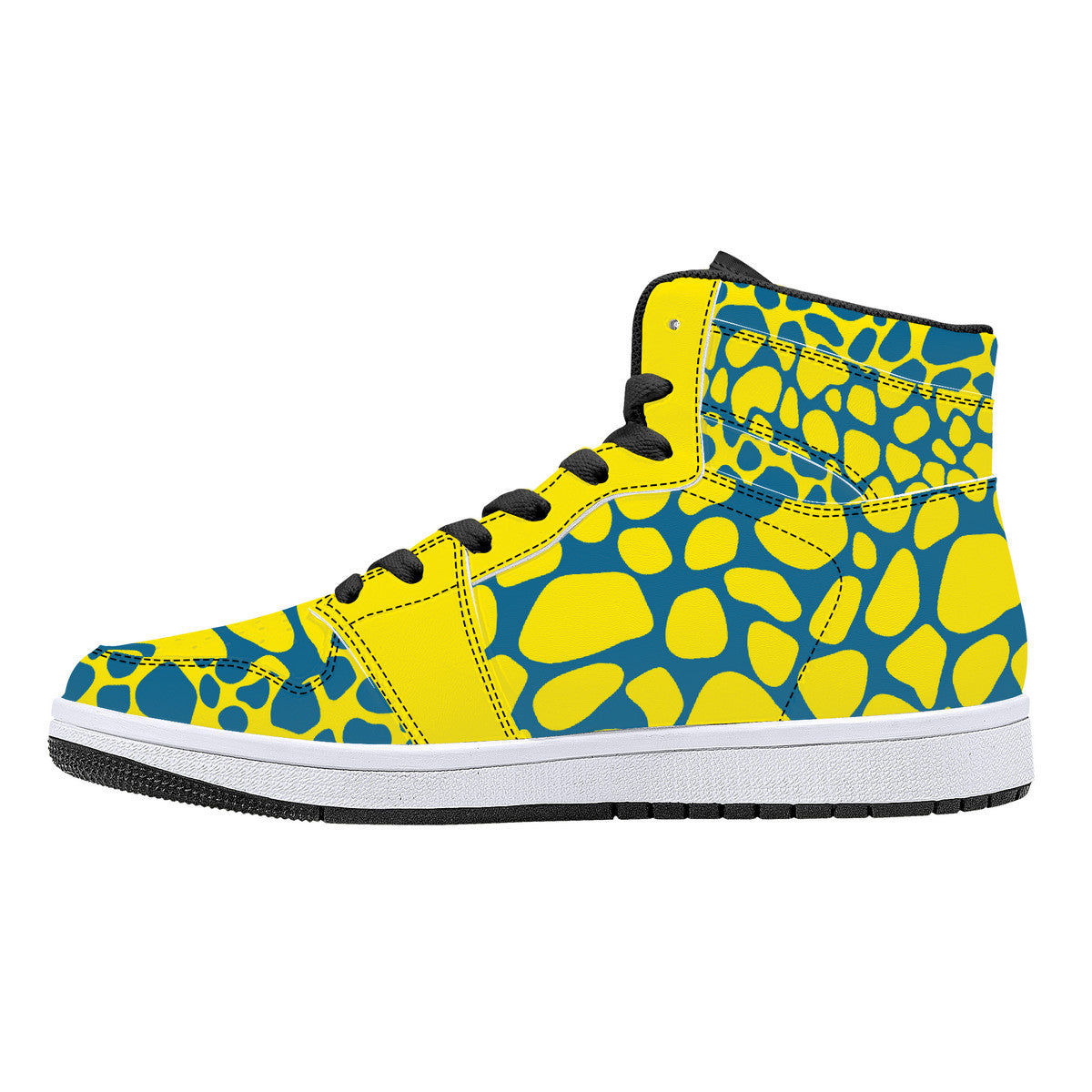 "Giraffe" High-Top Synthetic Leather Sneakers