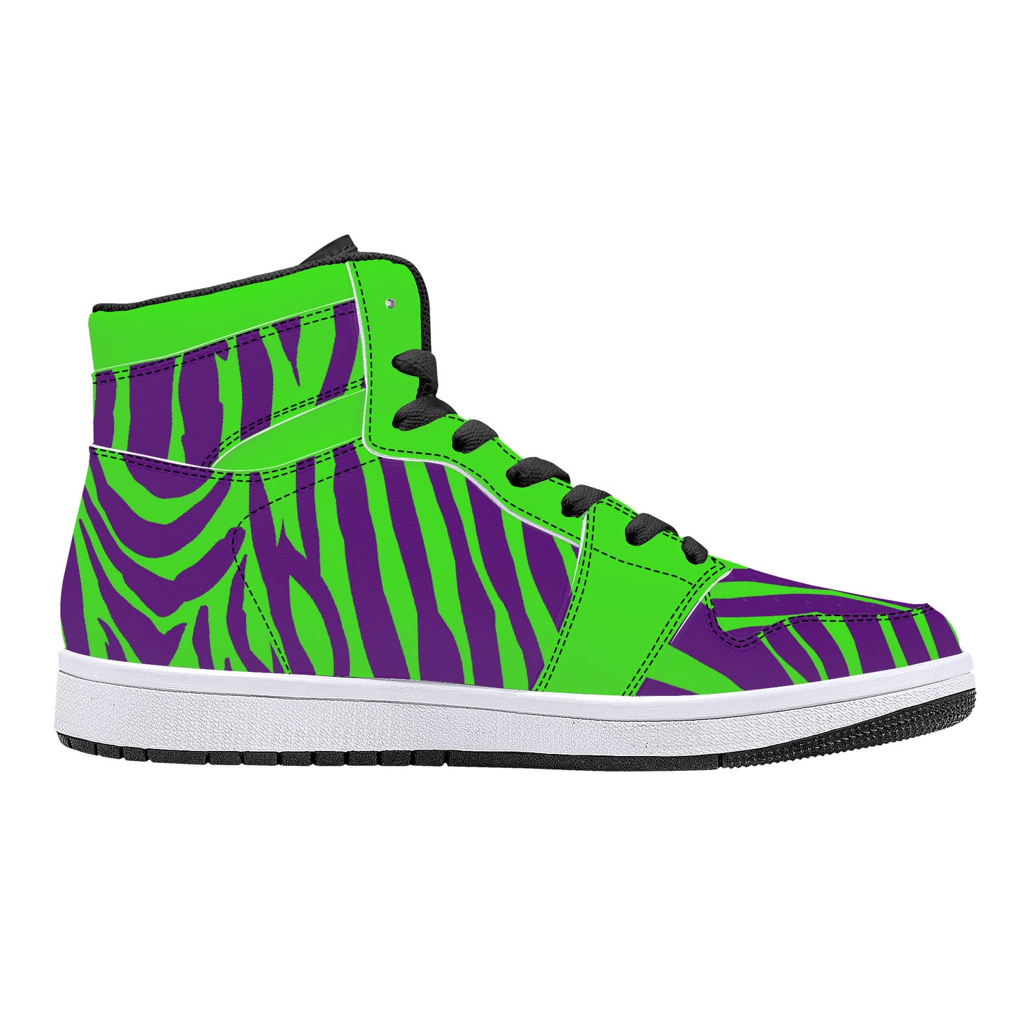 "Zebra" High-Top Synthetic Leather Sneakers