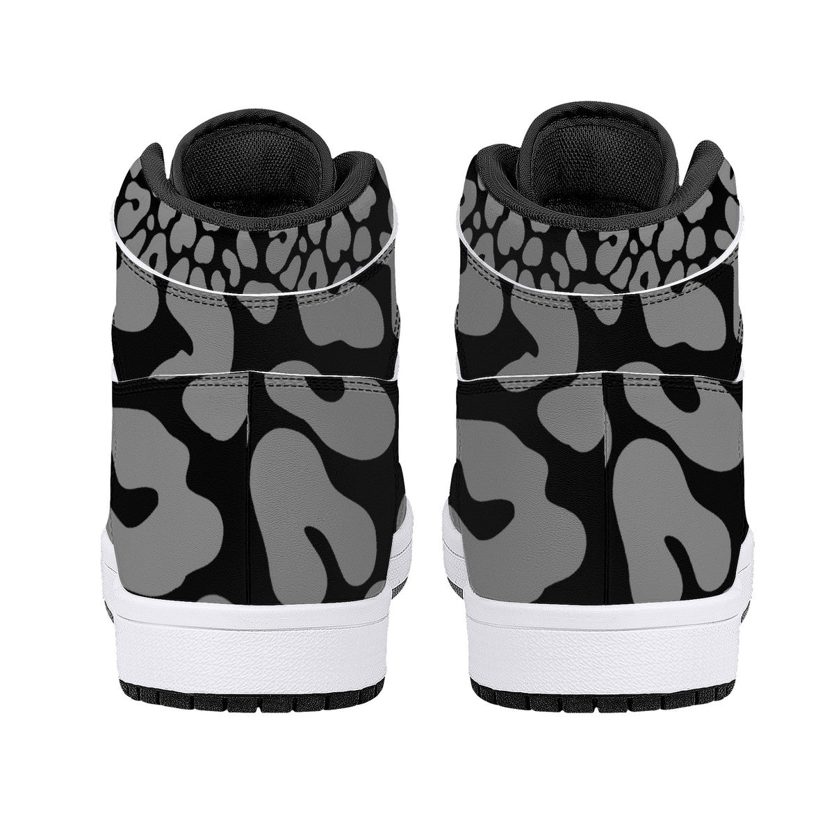 "Mono Leopard" High-Top Synthetic Leather Sneakers