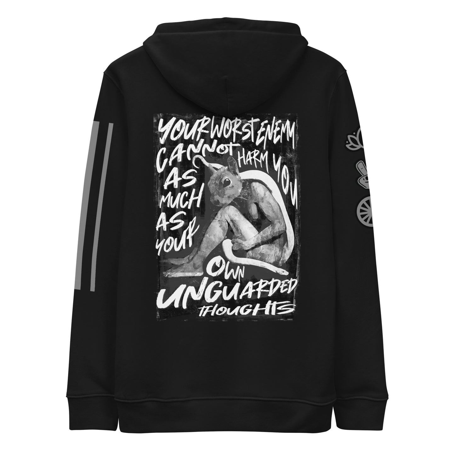 "Mono Unguarded Thoughts" Unisex Eco-friendly Hoodie