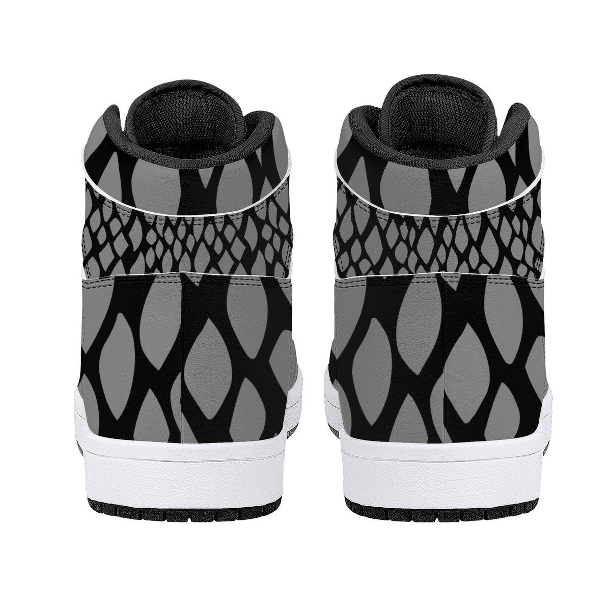 "Mono Snake" High-Top Synthetic Leather Sneakers