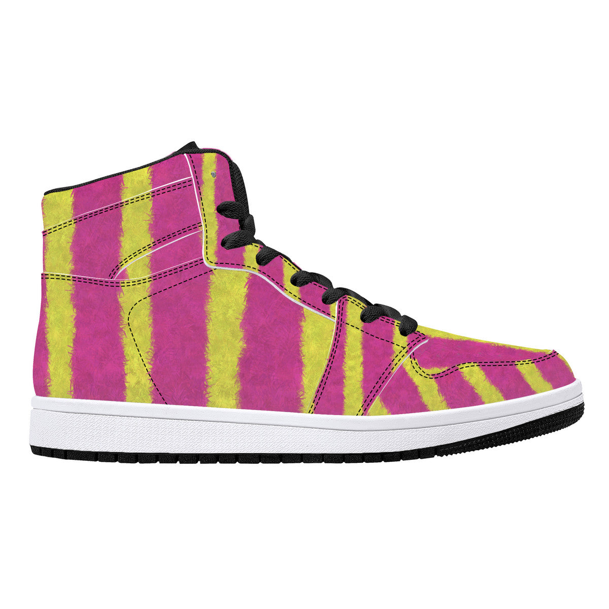 "Plume" High-Top Synthetic Leather Sneakers